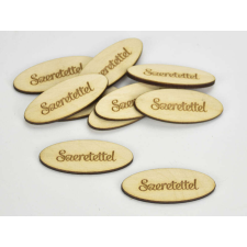  Natúr fa - &quot;Szeretettel&quot; ovál tábla 2x4,9cm 10db/csomag dekorációs kellék