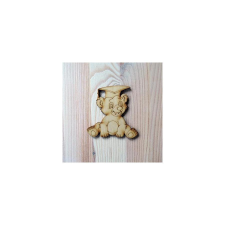  Natúr fa sapkás maci, mérete: 8x8 cm dekorációs kellék