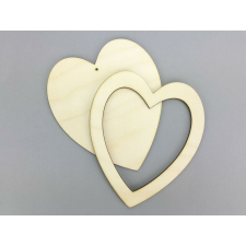  Natúr fa - Szív kerettel  13x15cm dekorációs kellék