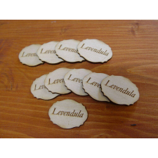  Natúr fa - Tábla &quot;Levendula&quot; 3x4cm 10db/csomag dekorációs kellék