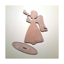  Natúr fa talpas angyal, trombitával. Mérete: 115x205 mm dekorációs kellék