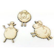  Natúr fa - Táncoló bárányok 3db/csomag dekorációs kellék