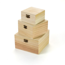  Natúr négyszögek 3db-os szett dekorációs kellék