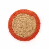  Natúr Poháralátét - Juta és Vászon 10cm (4-es szett) - Téglaszínű