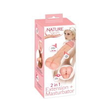 Nature Skin 2in1 - műpopsi és péniszköpeny (natúr) maszturbátor