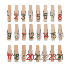 NatureBrand 24 db-os adventi naptár fa csipesz készlet adventi kalendárium