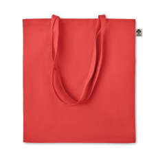 NatureBrand színes organikus pamut bevásárlótáska piros