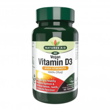 Natures Aid Natures Aid Vegan D3 1000 IU tabletta 60 db vitamin és táplálékkiegészítő