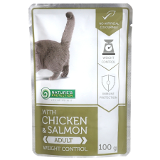 Natures Protection Alutasakos Adult Cat Weight Control Chicken&salmon 100g macskaeledel