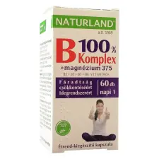 Naturland b 100% komplex+magnézium 375 kapszula 60db vitamin és táplálékkiegészítő
