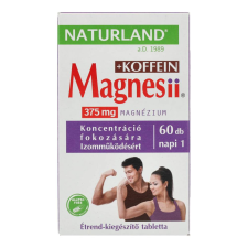  NATURLAND MAGNESII+KOFFEIN TABLETTA 60DB vitamin és táplálékkiegészítő