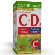 NATURLAND PREM.C-VIT.1000MG+D-VIT.4000NE TBL 40X vitamin és táplálékkiegészítő