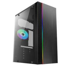 NBase N5 GAMER THUNDER táp nélküli abakos ház fekete (2559) (nBase2559) számítógép ház