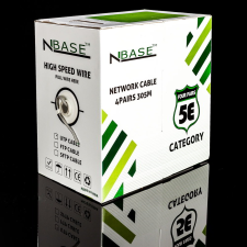 NBase UTP CAT5e Fali kábel dobon 305m (NB-C5E-305) kábel és adapter
