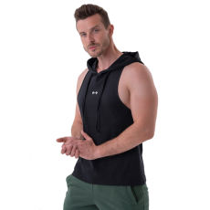NEBBIA Férfi fitnesz atlétatrikó kapucnival Nebbia 323 fekete XL