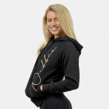NEBBIA Intense Signature kapucnis pulóver Black/Gold női edzőruha