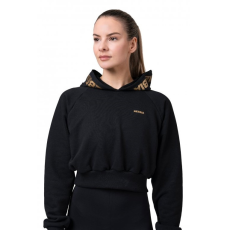 NEBBIA Női crop kapucnis felső Nebbia Golden Crop 824 fekete S