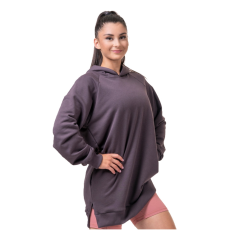 NEBBIA Női, hosszú, kapucnis melegítőfelső Nebbia Everyday Hero 580 Marron S