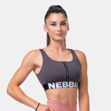 NEBBIA Sports bra Smart Zip Marron - NEBBIA női edzőruha