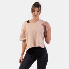 NEBBIA Women‘s T-shirt The Minimalist Crop Top Salmon - NEBBIA