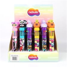 Nebulo Golyóstoll 10színű, funny animals, 30 db/display Nebulo (NEBULO_61031) toll