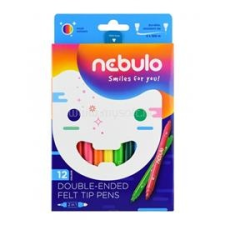 Nebuló kétvégű 12db-os vegyes színű filctoll készlet (NFT-2X-12) filctoll, marker