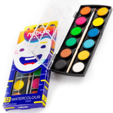 Nebuló Nebulo vízfesték készlet 12 színű 23mm-es korongokkal (NVF-23-12) ecset, festék