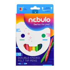Nebulo Rostirón, filctoll készlet, vízbázisú kétvégű Nebulo 12 klf. szín filctoll, marker