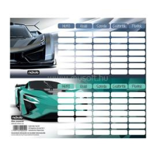 Nebulo Sportautó mini órarend (NEBULO_ÓRAR-MINI-SA) órarend