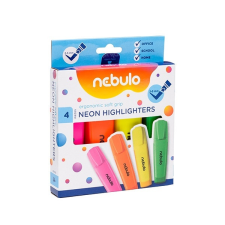 Nebulo Szövegkiemelő NEBULO neon 4 szín készlet filctoll, marker