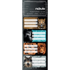 Nebulo Vadállatok 12 db füzetcímke (FC-FÁ-12) füzetcímke