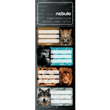 Nebulo Vadállatok füzetcímke 12 db-os, Nebulo füzetcímke