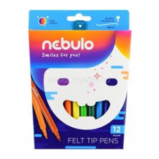 Nebulo vízbázisú 12db-os vegyes színű filctoll készlet (NEBULÓ_NFT-1-12) filctoll, marker