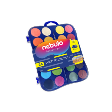 Nebulo Vízfesték készlet, 24 db-os, 30mm festékgombokkal Nebulo kréta, festék és papír
