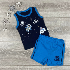 Necix&#039;s Űrhajós, kék színű ujjatlan pólós-sortos együttes gyerek ruha szett