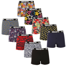 Nedeto 10PACK férfi bő szárú boxeralsó Nedeto többszínű (10NGV01) XXL férfi alsó