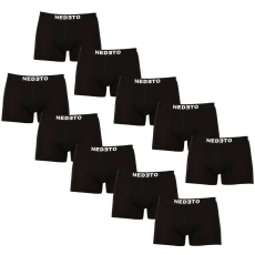 Nedeto 10PACK Férfi boxeralsó Nedeto fekete (10NB001b) 4XL