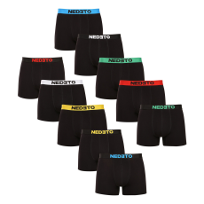 Nedeto 10PACK férfi boxeralsók Nedeto fekete (10NBC1) 5XL