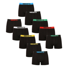 Nedeto 10PACK férfi boxeralsók Nedeto fekete (10NBC1) L