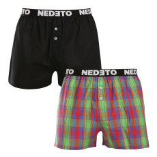 Nedeto 2PACK férfi bő szárú boxeralsók Nedeto többszínű (2NTC003) XXL