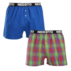 Nedeto 2PACK férfi bő szárú boxeralsók Nedeto többszínű (2NTC008) XXL