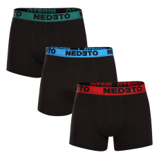 Nedeto 3PACK Férfi boxeralsó Nedeto fekete (3NB002) L