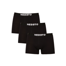 Nedeto 3PACK Férfi boxeralsó Nedeto fekete (3NDTB001-brand) XXL