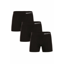 Nedeto 3PACK Férfi boxeralsó Nedeto varrás nélküli bambusz fekete (3NDTB001S) XL férfi alsó