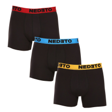 Nedeto 3PACK férfi boxeralsók Nedeto fekete (3NBC1) 3XL