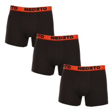 Nedeto 3PACK férfi boxeralsók Nedeto fekete (3NBC3) XL