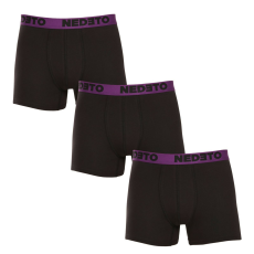 Nedeto 3PACK férfi boxeralsók Nedeto fekete (3NBC7) XL