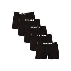 Nedeto 5PACK Férfi boxeralsó Nedeto fekete (5NDTB001-brand) XXL