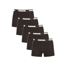 Nedeto 5PACK Férfi boxeralsó Nedeto Rebel black (5NBR001) M