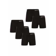 Nedeto 5PACK Férfi boxeralsó Nedeto varrás nélküli bambusz fekete (5NDTB001S) M